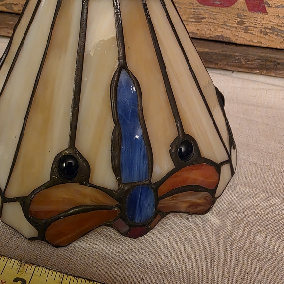 Stained Glass Lamp Shade with Dragonfly Design - Picture 4 of 4